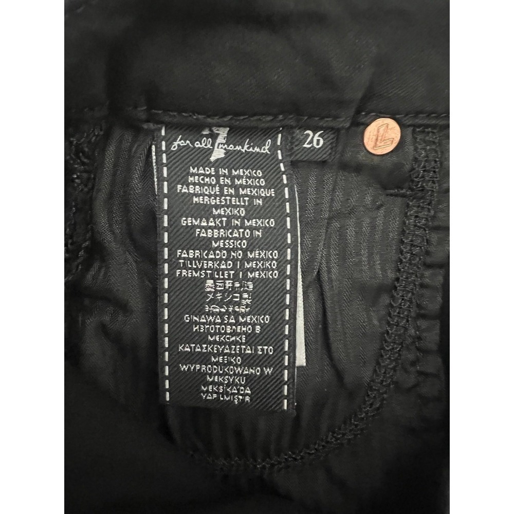 7 For All Mankind Aubrey Caviar Side Stripe Slim Illusion Jeans Black 26 (0621) - Picture 7 of 10